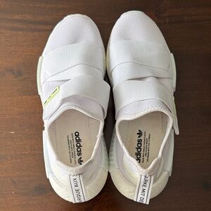 Adidas White and Gray NMD-R1 sneakers